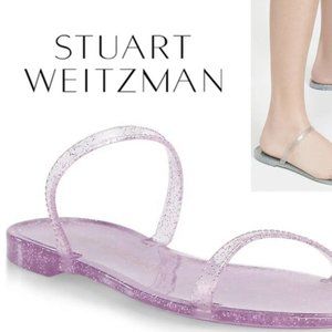 Stuart Weitzman Sawyer Glitter Jelly Slides Size 10